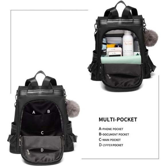 Women Backpack Purse Nylon Anti-theft Fashion Casual Lightweight Travel